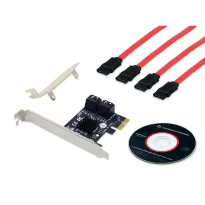 Conceptronic Emrick Adaptador PCIe SATA de 4x Puertos con Cable Conceptronic Emrick Adaptador PCIe SATA de 4x Puertos con Cable