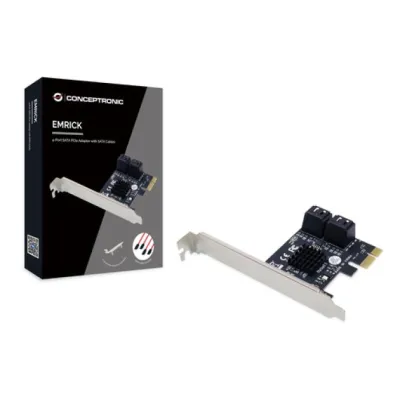 Conceptronic Emrick Adaptador PCIe SATA de 4x Puertos con Cable Conceptronic Emrick Adaptador PCIe SATA de 4x Puertos con Cable