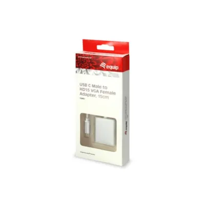 Equip Cable USB Tipo C Macho a VGA Hembra 15cm Plata