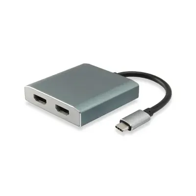 Equip Adaptador USB-C a 2x HDMI Hembra 4K 30Hz Gris Equip Adaptador USB-C a 2x HDMI Hembra 4K 30Hz Gris