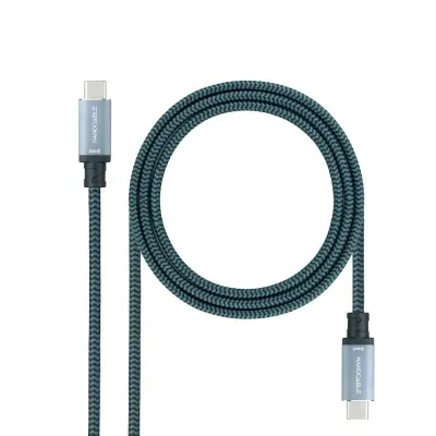 Nanocable Cable USB-C 3.1 Macho/Macho 2m Gris/Negro Nanocable Cable USB-C 3.1 Macho/Macho 2m Gris/Negro