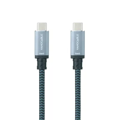 Nanocable Cable USB-C 3.1 Macho/Macho 2m Gris/Negro Nanocable Cable USB-C 3.1 Macho/Macho 2m Gris/Negro