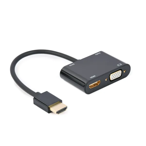 Gembird A-HDMIM-HDMIFVGAF-01 Cable Adaptador HDMI Macho/Hembra + VGA Hembra + Jack 3.5mm