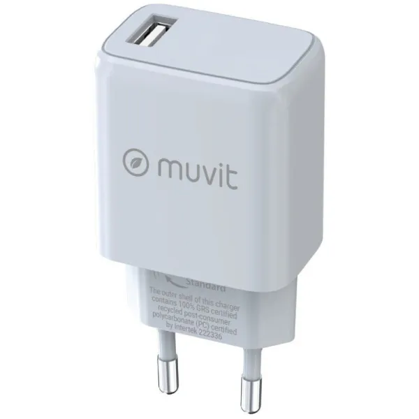 Muvit Cargador USB 2.4A 12W Blanco 