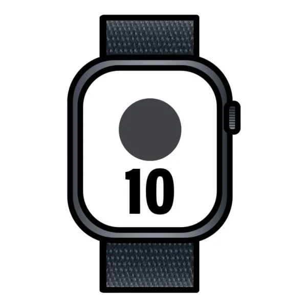 Apple Watch Series 10 GPS 46mm Caja Aluminio Negro Azabache con Correa Loop Deportiva Tinta