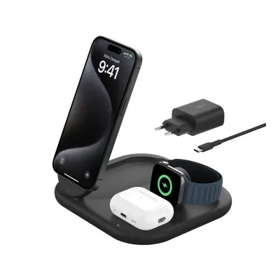 Base De Carga Inalambrica 3 En 1 Belkin Wiz029vfbk Magnetica