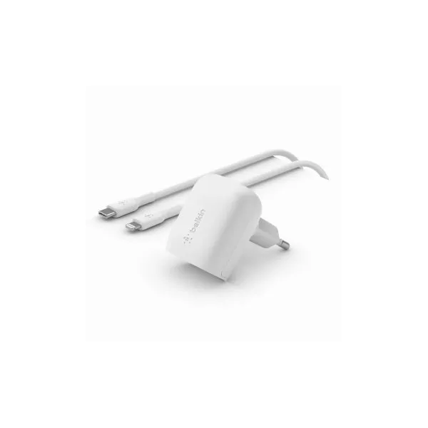 Cargador De Pared Belkin Wca006vf1mwh-b5 Boost Charge Usb-c 20w Blanco + Cable Usb-c Lightning 1m