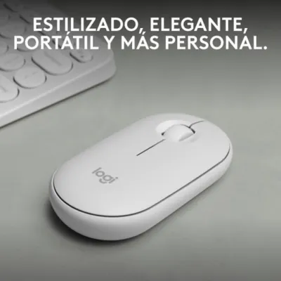 Logitech Pebble Mouse 2 M350s Ratón Inalámbrico Blanco 4000 DPI