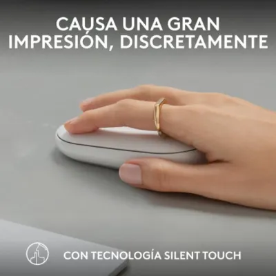 Logitech Pebble Mouse 2 M350s Ratón Inalámbrico Blanco 4000 DPI