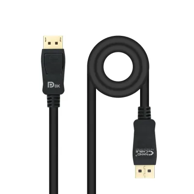 Nanocable Cable DisplayPort 1.4 Macho/Macho Negro 2 m