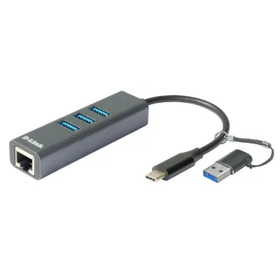 D-Link DUB-2332 Adaptador USB-C/USB a Gigabit Ethernet con 3