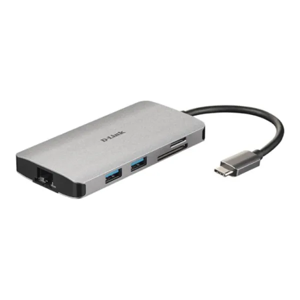 D-Link DUB-M810 Hub 8 en 1 Lector SD/MicroSD/HDMI 4K/USB-C/USB 3.0/RJ45