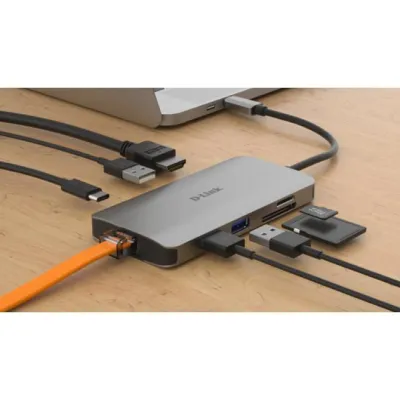 D-Link DUB-M810 Hub 8 en 1 Lector SD/MicroSD/HDMI 4K/USB-C/USB