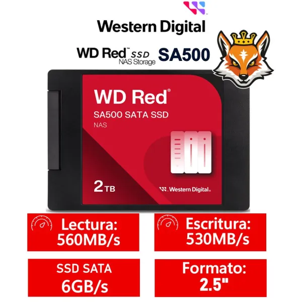 Western Digital WD Red SA500 NAS 2TB SSD 2.5" SATA 6GB/s 560MB/s