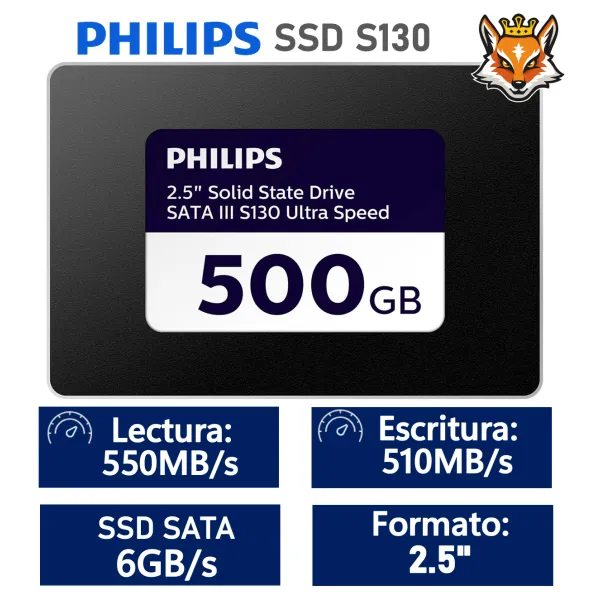 Philips S130 500GB SSD 2.5" SATA 6GB/s 550MB/s