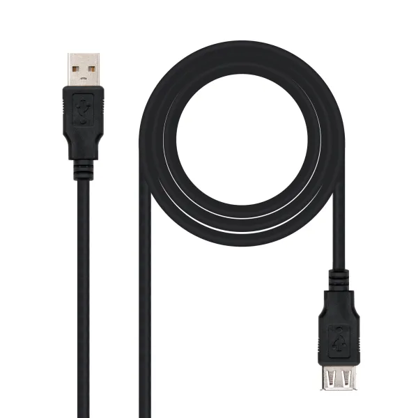 Nanocable Cable Prolongador USB 2.0 Tipo A Macho/Hembra 1m Negro