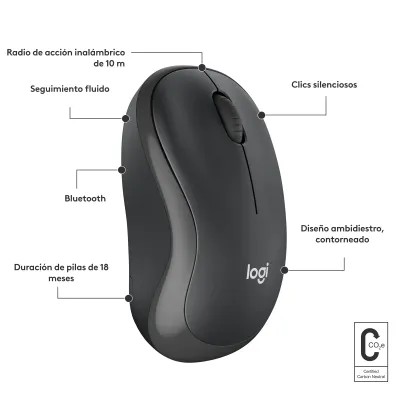 Logitech M240 Silent Ratón Bluetooth Grafito
