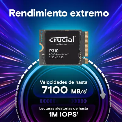 Disco Duro Crucial P310 2TB Disco SSD 2230 7100MB/S NVME M.2