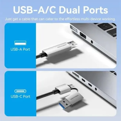 Conversor Vention ACXHB/ USB Tipo-C Macho/ USB Macho - 2x HDMI