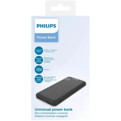 Powerbank 10000mAh Philips DLP1810NB/62/ Negra Powerbank 10000mAh Philips DLP1810NB/62/ Negra