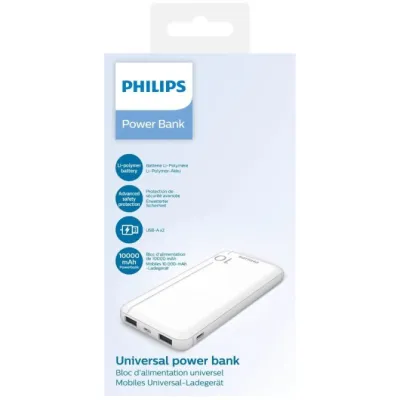 Powerbank 10000mAh Philips DLP1810NW/62/ Blanca Powerbank 10000mAh Philips DLP1810NW/62/ Blanca