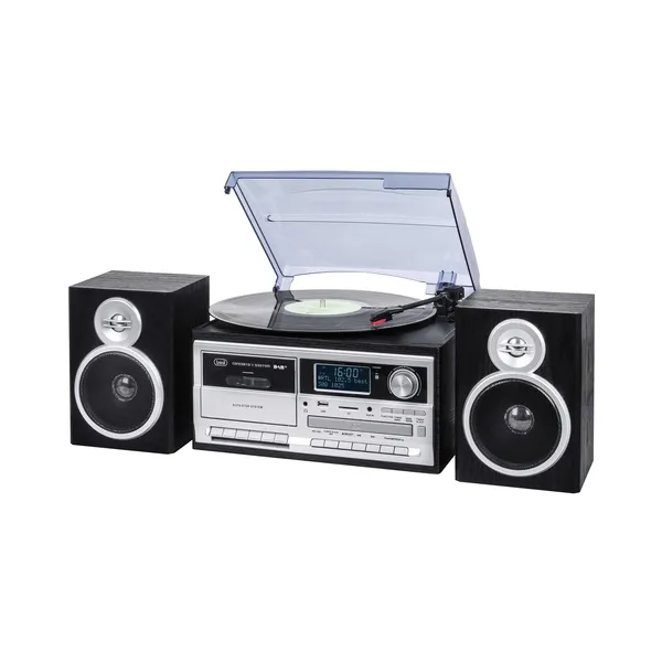 Trevi TT 1072 Tocadiscos de tracción directa Negro, Plata Semiautomático
