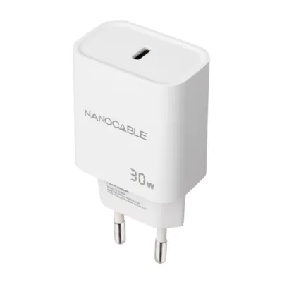 Cargador Pared 1xusb-c Pd 30w Blanco Nanocable Cargador Pared 1xusb-c Pd 30w Blanco Nanocable