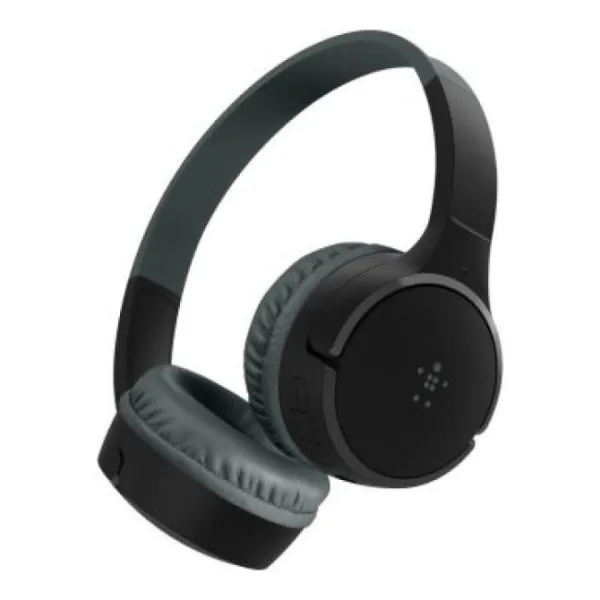 Headset Bluetooth Belkin Aud002btbkv3 Supraaural Carga Por Usb-c Color Negro Kids