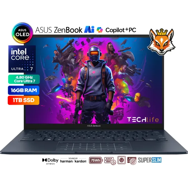 Portátil ASUS Zenbook 14 OLED UX3405CA-PZ284W Intel Core Ultra 7 255H/16GB/1TB SSD/14" Táctil