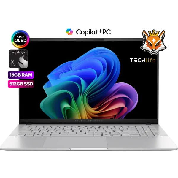 Portátil ASUS Vivobook S 15 OLED S5507QA-MA124W Qualcomm Snapdragon X1-P42-100/16GB/512GB SSD/15.6"