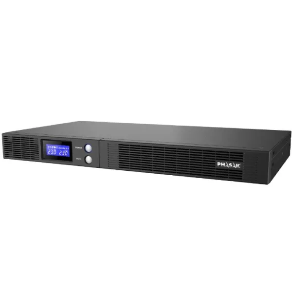 SAI Phasak Protekt PH 7540 SAI Línea Interactiva Slim para Rack 19" 1U 750VA 450W con 4 Salidas IEC