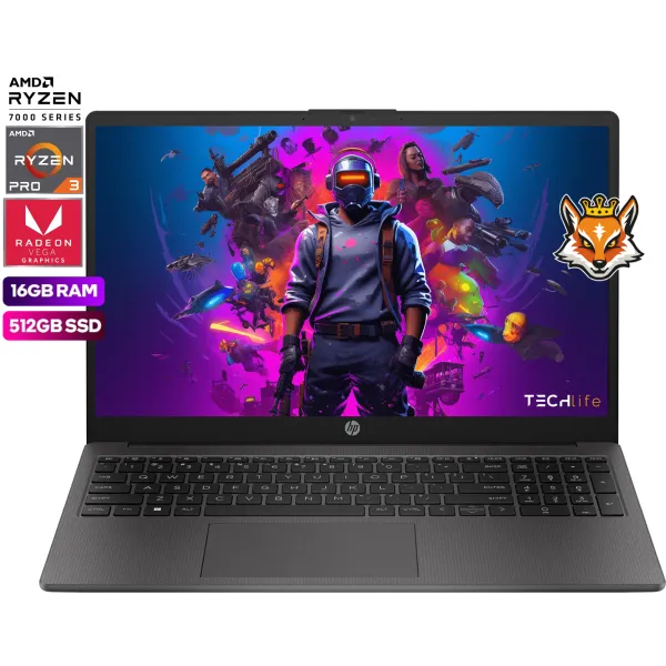 HP 255 G10 AMD Ryzen 3 Pro 7330u 16GB 512GB 15.6" FreeDOS Ceniza