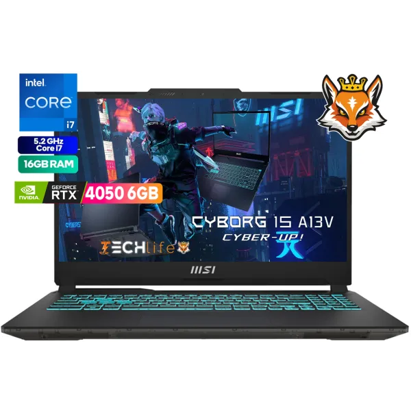 MSI Cyborg 15 A13VE-890XES Intel Core i7-13700H 16GB 1TB RTX4050 6GB 15.6" FreeDOS