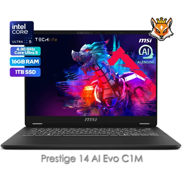 MSI Prestige 14 AI EVO C1MG-030ES Intel Core Ultra 5-125H 16GB 1TB Intel ARC 14" W11