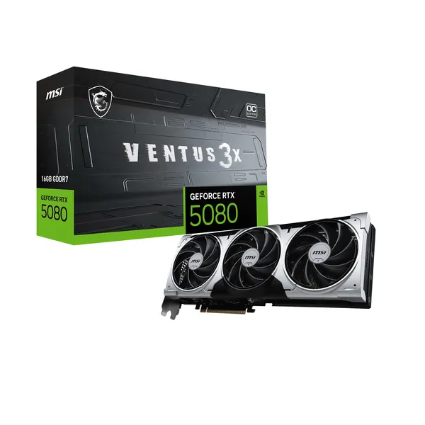 MSI VENTUS GEFORCE RTX 5080 16G 3X OC PLUS tarjeta gráfica NVIDIA 16 GB GDDR7