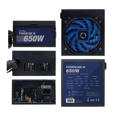 CoolBox Powerline III 650W Fuente de alimentación 20+4 pin CoolBox Powerline III 650W Fuente de alimentación 20+4 pin