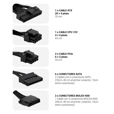 CoolBox Powerline III 750W Fuente de alimentación 20+4 pin CoolBox Powerline III 750W Fuente de alimentación 20+4 pin