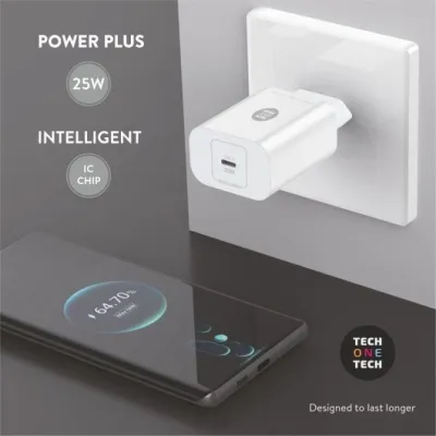 Cargador de Pared Tech One Tech TEC2264/ 1xUSB Tipo-C/ 3A/ Cargador de Pared Tech One Tech TEC2264/ 1xUSB Tipo-C/ 3A/