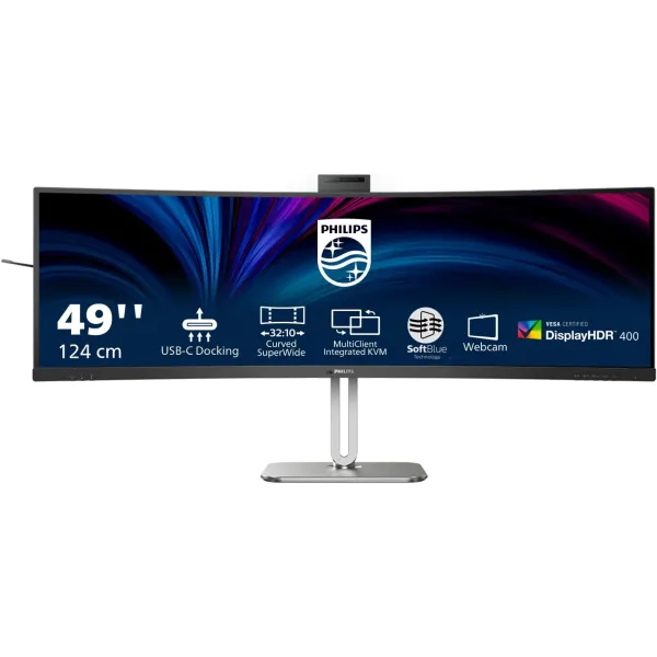 Philips Monitor curvo 49B2U6900CH 49" QHD DisplayHDR 400 Webcam,USB-C,HDMI