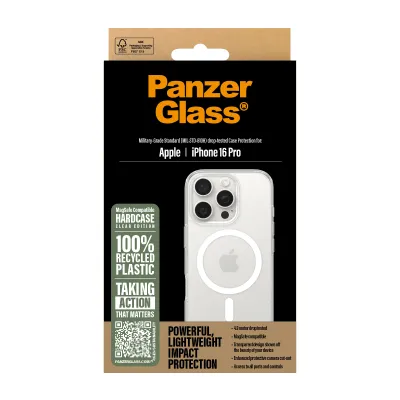 PanzerGlass Funda para iPhone 16 Pro transparente con MagSafe y