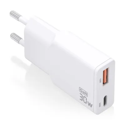 AISENS ASCH-30W2P046-W Cargador GaN Doble x2 USB-C + USB-A 30W AISENS ASCH-30W2P046-W Cargador GaN Doble x2 USB-C + USB-A 30W