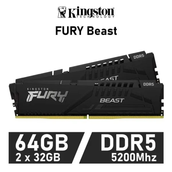 Kingston FURY Beast DDR5 5200MHz 64GB 2x32GB CL40