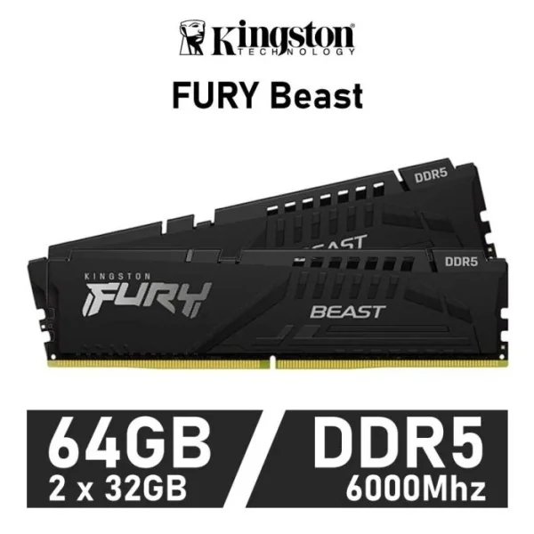Kingston FURY Beast DDR5 6000MHz 64GB 2x32GB CL36