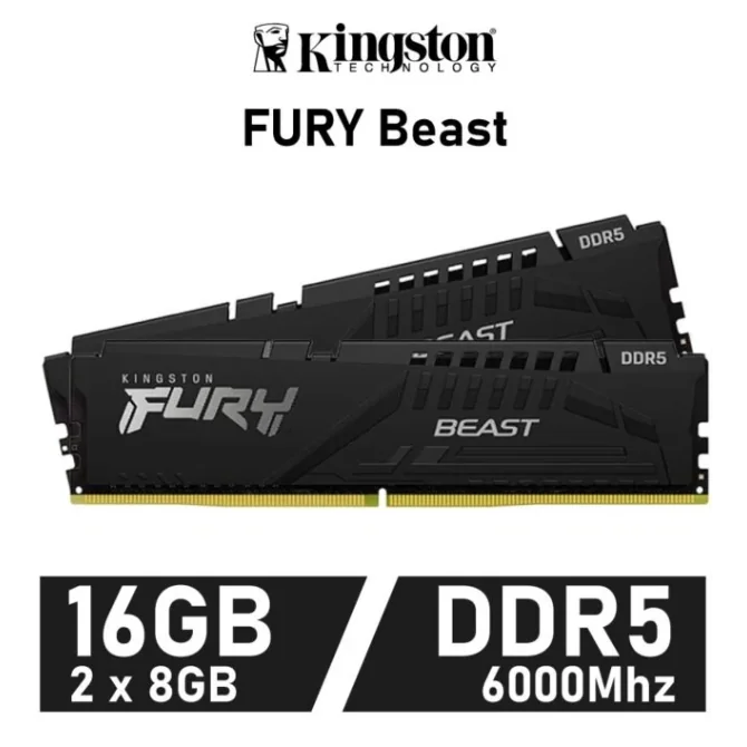 Kingston FURY Beast KIT 16GB DDR5 a 6000MHz CL40 XMP 3.0 1.35v