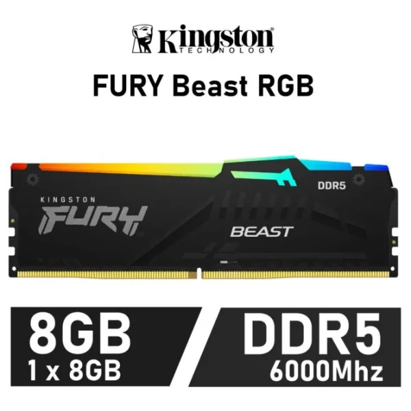 Kingston Fury Beast RGB 8GB DDR5 6000MHz CL36 1.35v