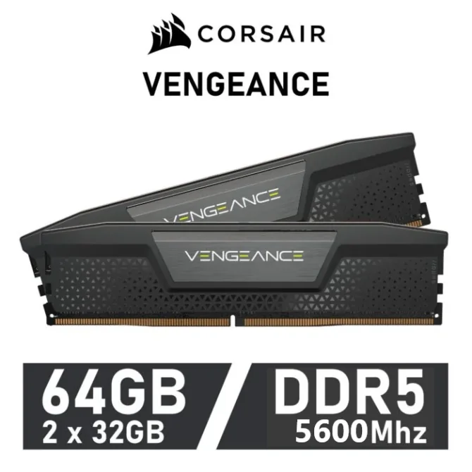 Corsair Vengeance Black KIT 64GB DDR5 a 5600MHz CL40 1.25v XMP