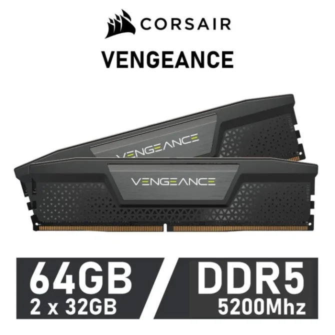 Corsair Vengeance Black KIT 64GB DDR5 a 5200MHz CL40 1.25v XMP