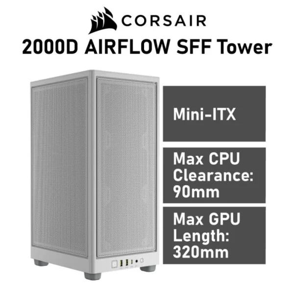 Corsair 2000D AIRFLOW SFF USB 3.2 Blanca