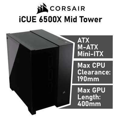 Corsair 6500X Semitorre ATX Doble Cristal Templado USB-C Negra Corsair 6500X Semitorre ATX Doble Cristal Templado USB-C Negra