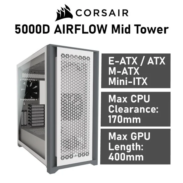Corsair 5000D Airflow Torre ATX Blanca